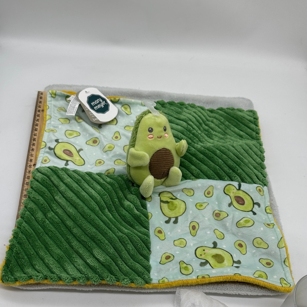 Mary Meyer, Yummy Avocado Animal Character Security Blanket 13”x 13”
